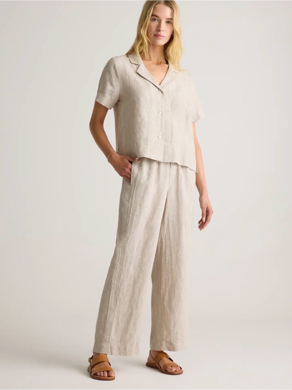 Quince 100% Linen Wide Leg Pants